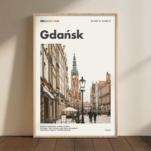 Gdańsk Travel Poster – Minimalist Poland Wall Art, Vintage Gdańsk Print, European City Poster, Modern Travel Decor, Gdańsk Photography