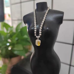 30cm Fashion Doll Necklace – Handmade Long Sparkling Rhinestones with Magnetic Clasp | 1/6 BJD / 12&quot; Doll Luxury Jewelry Accessory