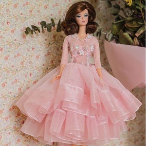 1/6 BJD/12inch/30cm Fashion Doll Handmade Beaded Sequin Cocktail/party/midi Evening Dress/Haute Couture/Princess Dress/Custom Clothes/Outfit