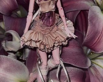 Multiple sizes, Elegant Romantic Lace Corset & Ruffled Flared Mini Skirt Set for Fashion Royalty/Blythe/MH Doll/Bratz, Tutu/Ballet Lingerie