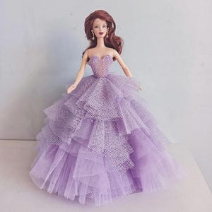 1/6 BJD/12&#39;&#39;/30cm Fashion Doll Custom Handmade Multi-layered Sparkling Rhinestone Tiered Tulle Ball Gown｜Princess/Evening Dress/Clothes｜Gift