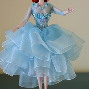 1/6 BJD/12inch/30cm Fashion Doll Handmade Beaded Sequin Cocktail/party/midi Evening Dress/Haute Couture/Princess Dress/Custom Clothes/Outfit