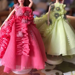 30cm Fashion Doll Handmade Ball Gown, Voluminous Wide Skirt & Long Train｜Princess/Evening Dress｜1/6 BJD/12&#39;&#39; Custom Clothes/Clothing/Outfit