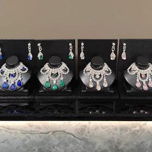 Handmade Jewelry for 30cm/12&quot; Fashion Dolls｜Luxurious Rhinestone Earrings & Necklace Set (Magnetic Clasp)｜Accessories For 1/6 Scale BJD Doll