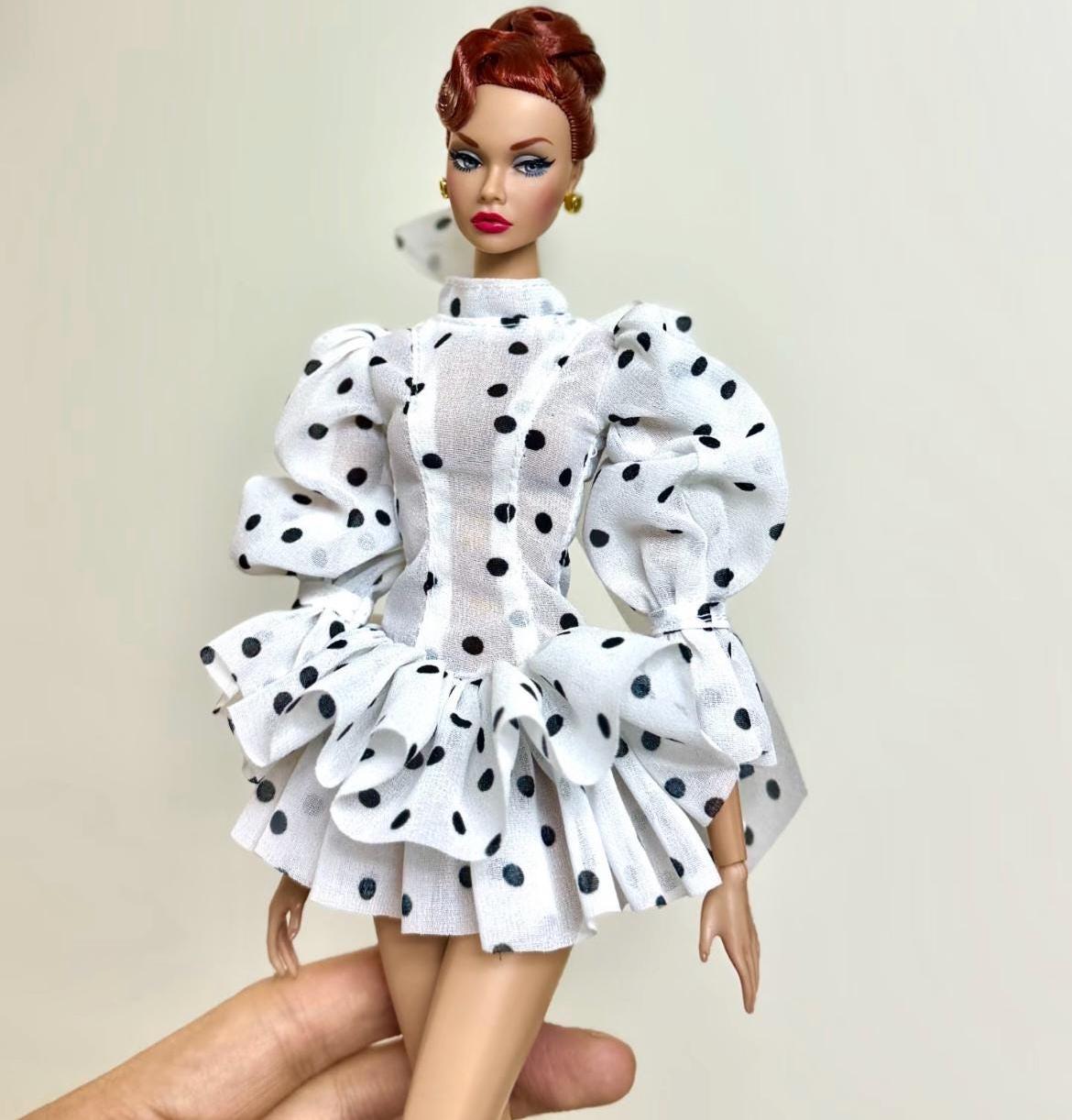 Barbie Black White Polka Dot Dress - Etsy