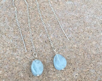 Aquamarine Threader Earrings by Nature’s Splendour