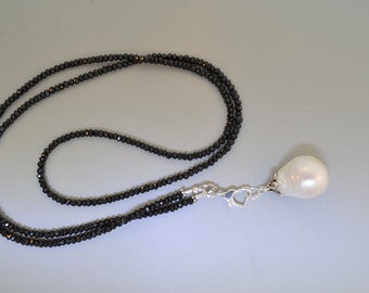 As Gifted at the 2013 GBK Oscars Gifting Lounge, Long Sparkling Black Spinel Huge Cultured Freshwater Pearl Necklace,