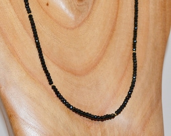 Black Spinel Necklace. Black Beaded , 'Chocolate City 2' Style
