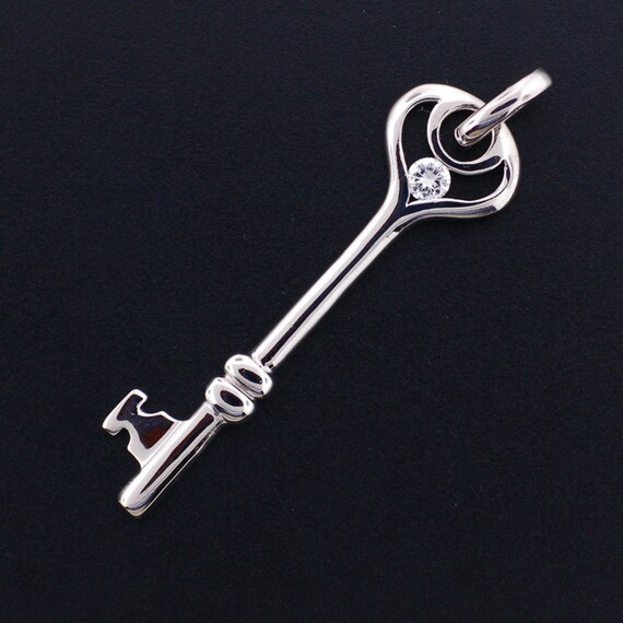 Key Necklace, Key Pendant, Sterling Silver Key, Vintage Key