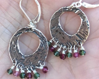 Tourmaline Sterling Silver Hoop Earrings By Nature’s Splendour