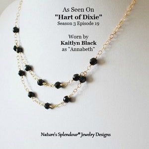 Black Spinel Necklace, Worn On TV, Hart Of Dixie, Kaitlyn Black, Two Row Necklace, Natures Splendour, Black Gemstones