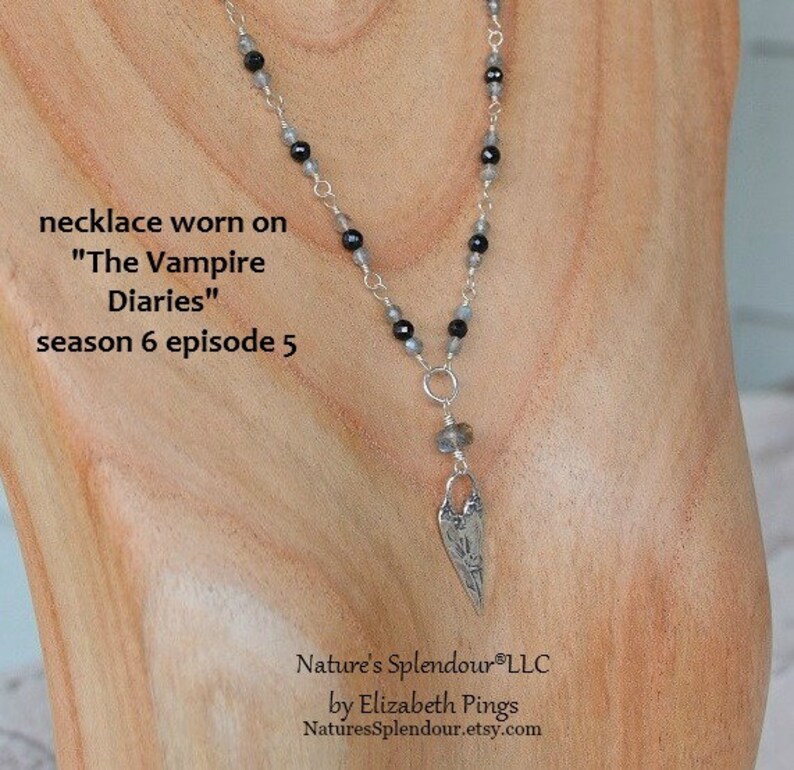 Worn On TV Labradorite necklace Black Spinel Heart Necklace Nature's Splendour Jewelry image 4