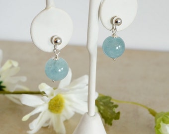 Aquamarine Gemstone Aquamarine Earrings March Birthstone 19th Anniversary Blue Earrings Natures Splendour