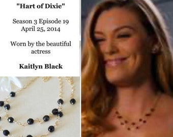 Black Spinel Necklace, Worn On TV, Hart Of Dixie, Kaitlyn Black, Two Row Necklace, Natures Splendour, Black Gemstones