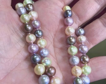 Colorful Cultured Freshwater Pearls, Pearl Necklace