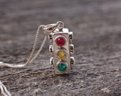 As Seen In Power Player Magazine, Unisex Necklace, Stoplight, Stoplight Jewelry, Fine Jewelry, Law Enforcement Jewelry, Jailery