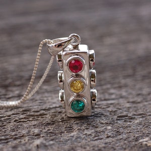 As Seen In Power Player Magazine, Unisex Necklace, Stoplight, Stoplight Jewelry, Fine Jewelry, Law Enforcement Jewelry, Jailery