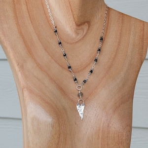 Worn On TV Labradorite necklace Black Spinel Heart Necklace Nature's Splendour Jewelry image 1