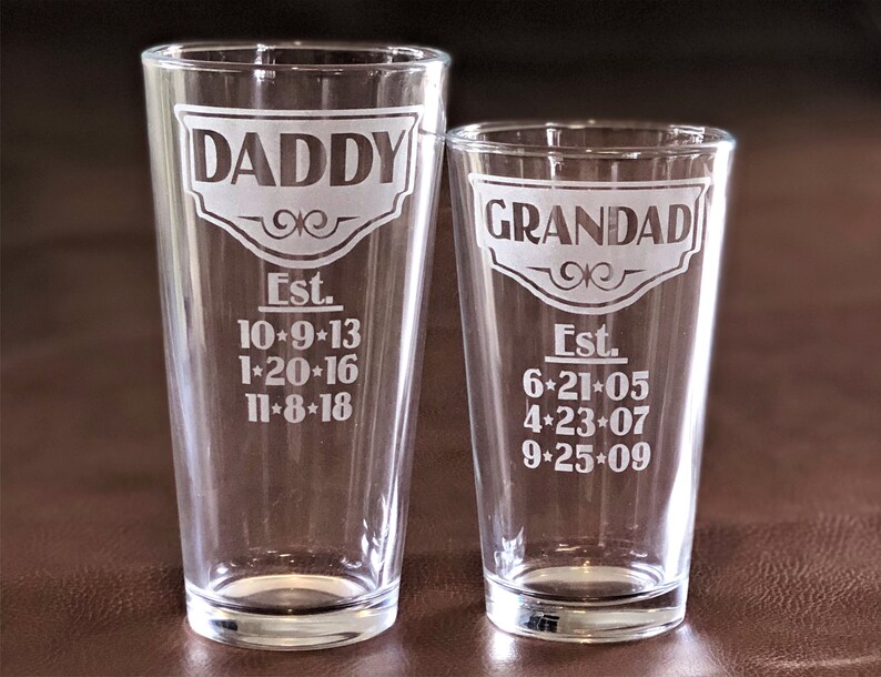 First Fathers Day Gift, Personalized Dad, Fathers Day Gift Glass, New Dad Gift, Daddy Gifts 