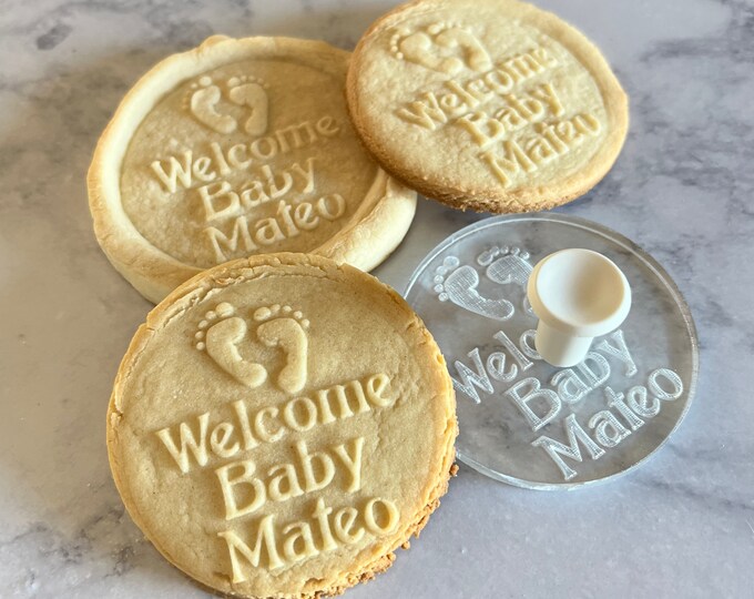 Baby Shower Cookie Stamp, Baby Feet Party Favors, Baby Shower Cookies