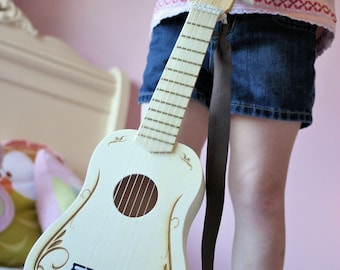 Personalized Kids Toy Guitar, Wooden Toys for Kids, Kids Room Sign, Gifts for Kids, Music Instrument, Kids Birthday gifts