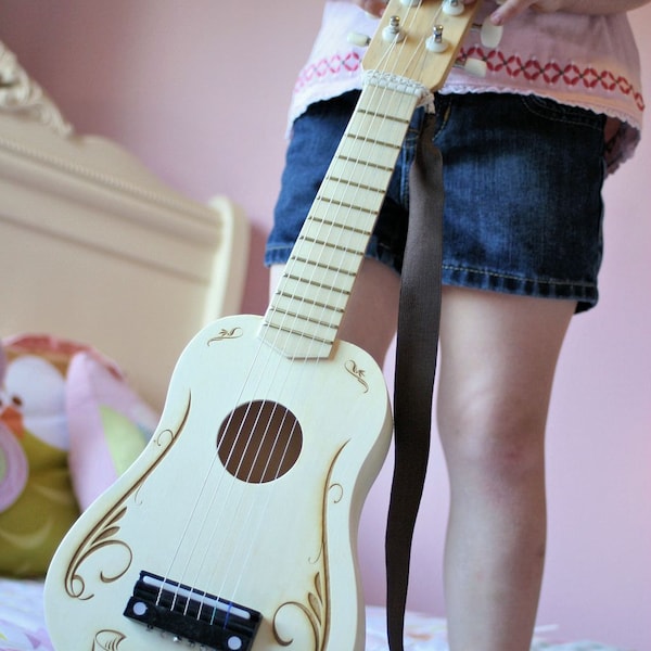 Personalized Kids Toy Guitar, Wooden Toys for Kids, Kids Room Sign, Gifts for Kids, Music Instrument, Kids Birthday gifts