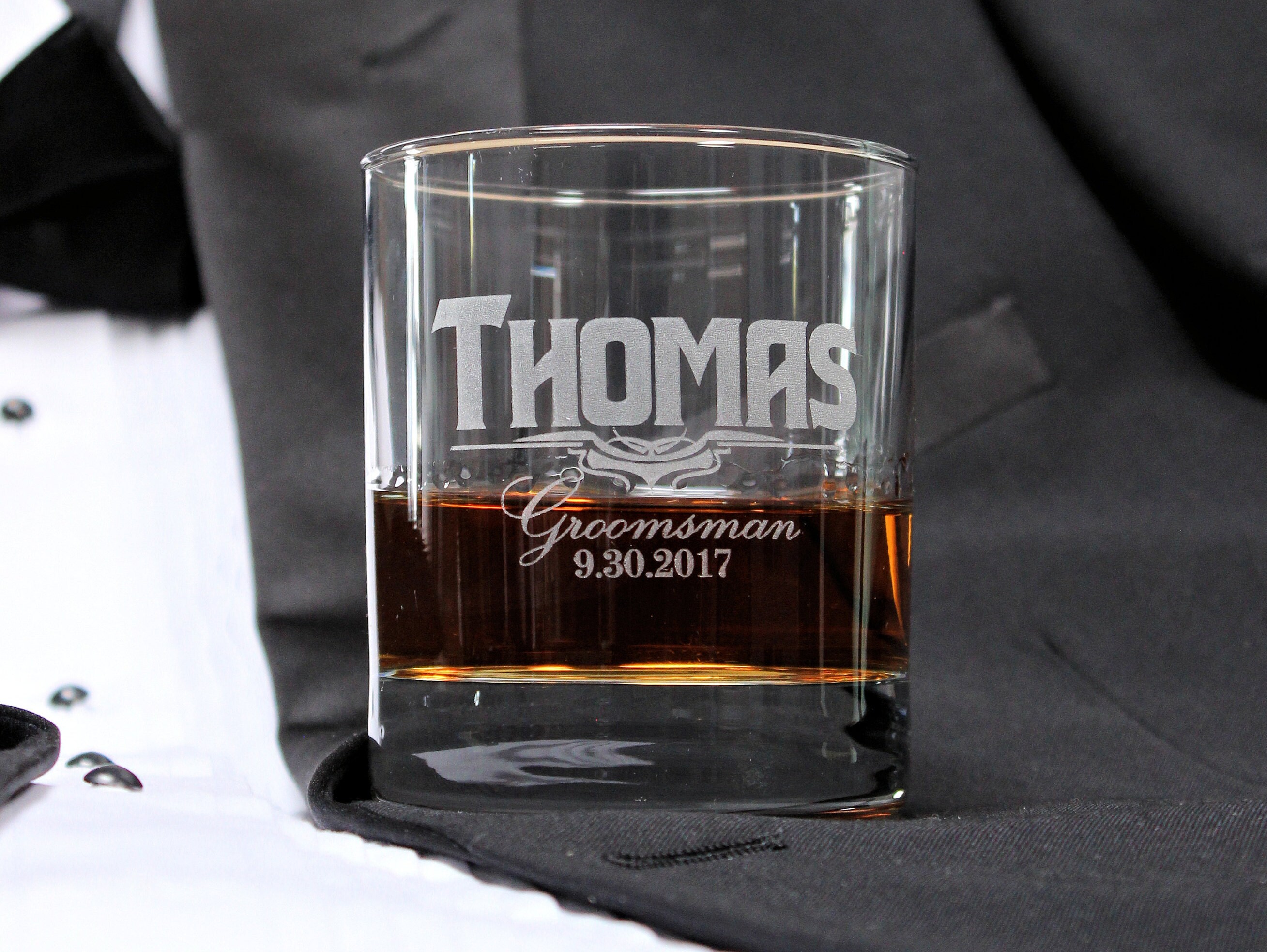 Whiskey Glasses Personalized Groomsmen Gift Wedding Etsy