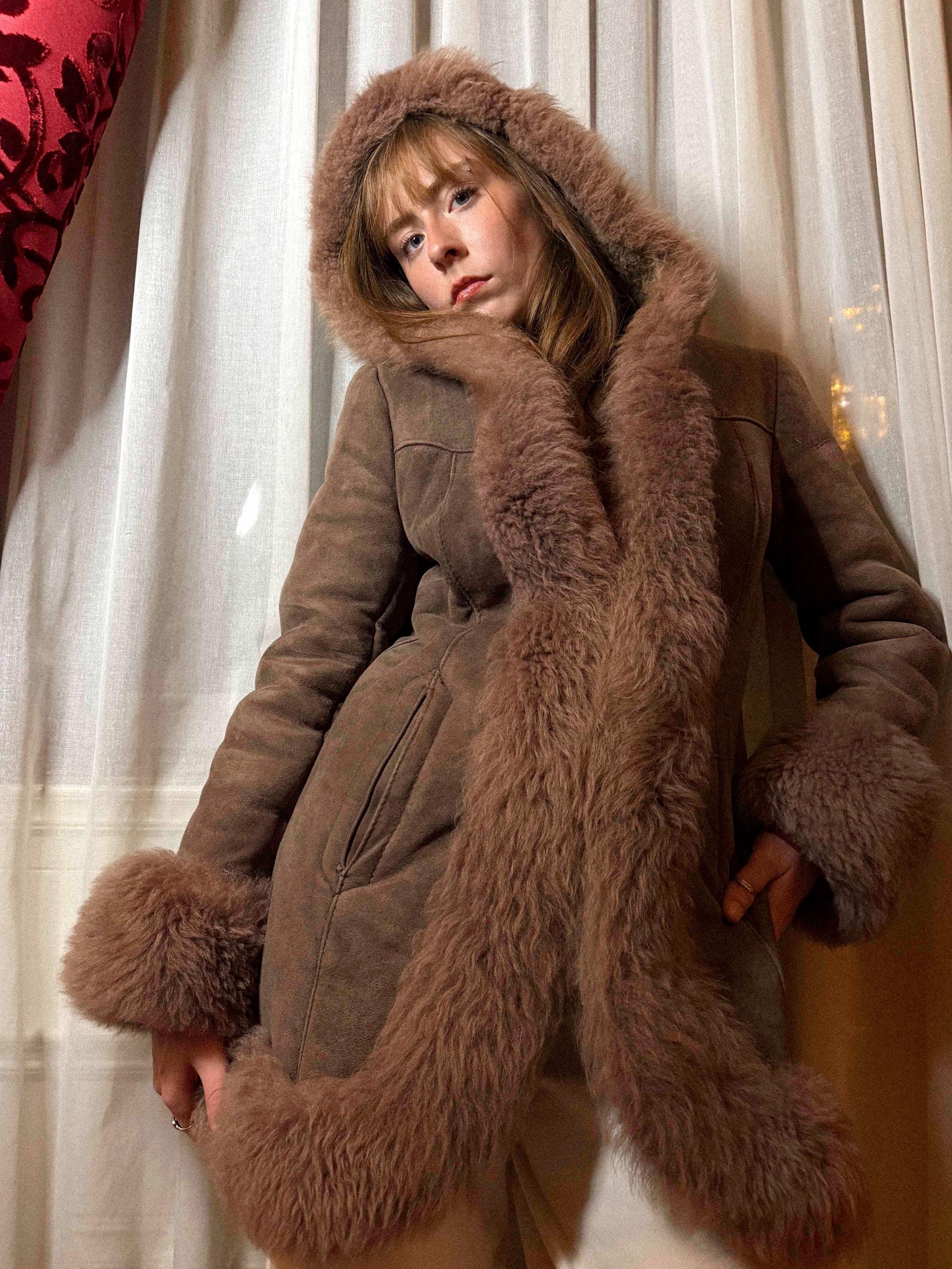suède fur jacket / Mods coat vintage Vintage Suede and Fur Jacket Xl - Etsy