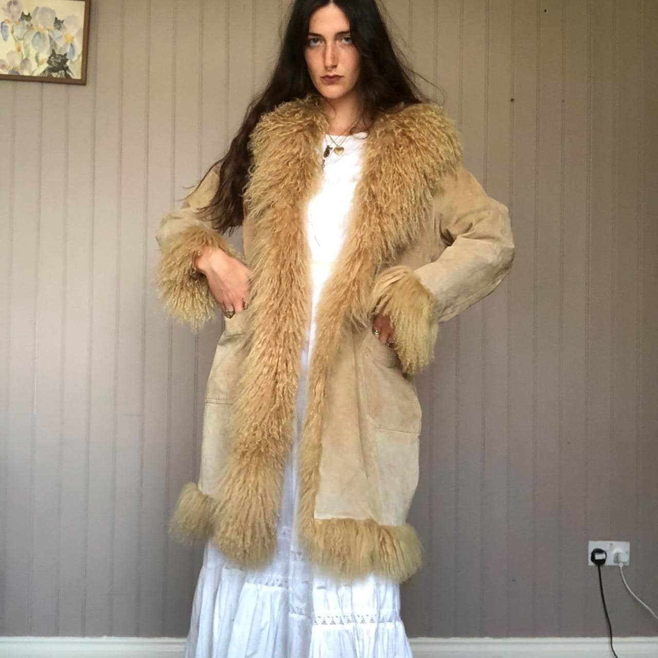 Women Penny Lane Coat – Mongolian Fur Coat Afghan Coat Long Fur