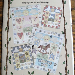 Baby Quilts & Wall Hangings Pattern, Bareroots #126 Little Ones - Primitive Applique and Patchwork, 2 different, Rocking Horse, Bunny Rabbit