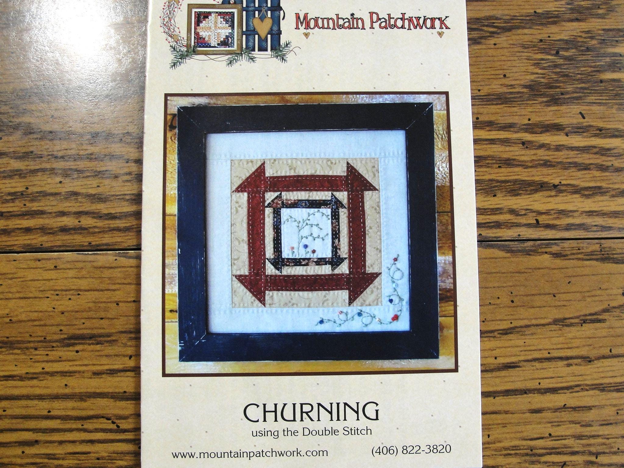Churn Dash Floral Embroidery Quilt Block Pattern - CHURNING - Hand ...