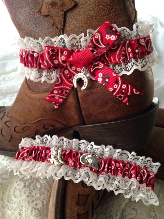 red bandana wedding dress