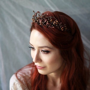 Rustic twig crown, woodland headband, autumn headpiece, mauve berry crown, branch head piece, fall hair accessories