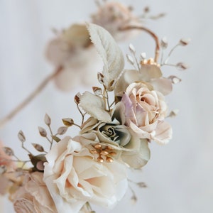 beige flower crown