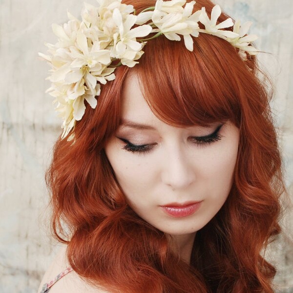 Arabella's crown - ivory floral headband