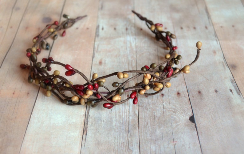 Rustic crown, woodland headband, fall headpiece, berry crown, branch crown, hair accessory by Gardens of Whimsy on Etsy image 1