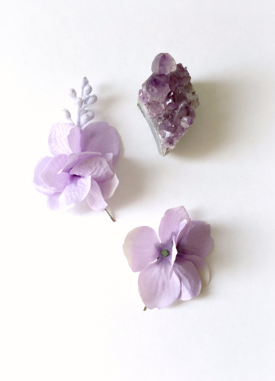 MAUVE FLOWER HAIRPINS, Bridal Party Accessories, Set of 6 Bobby