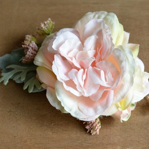 Bridal headpiece, rose comb, wedding flower comb, pink wedding hair piece, woodland hair accessory image 3