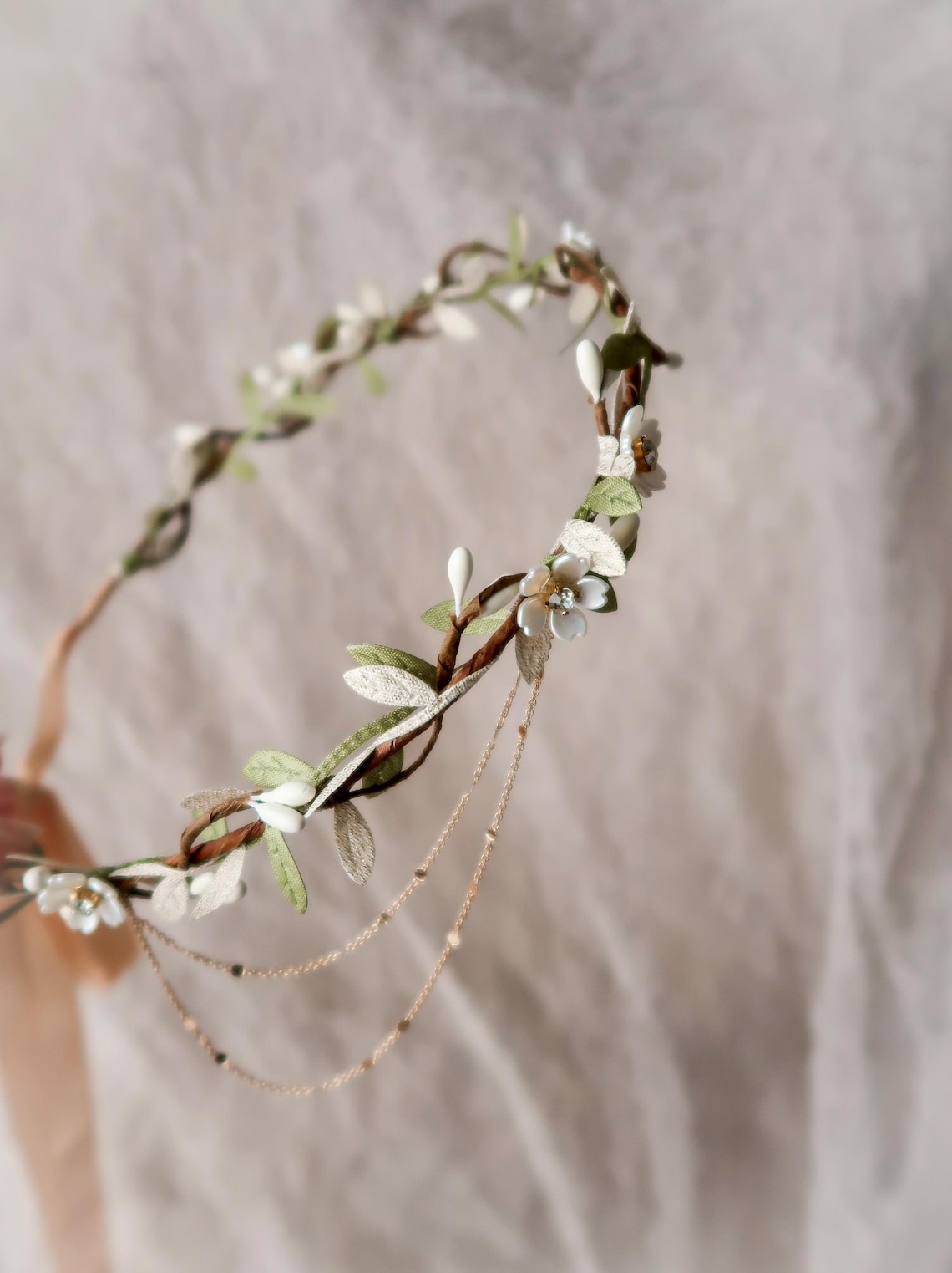 Dainty Flower Crown, Whimsical Pearl Crown, Rhinestone Headpiece, Bride ...