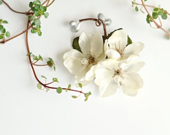 Ivory flower clip, wedding hair clip, bridal headpiece, ivory floral hair pin, flower hair piece, wedding hair accessory - Diana