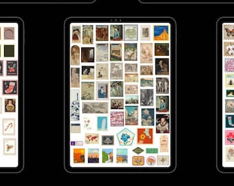 Vintage Stamp Sticker Bundle: 350+ Printable Ephemera (Digital Download)