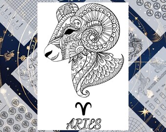 Aries Zodiac Planner: Astrology Journal & Tracker (Digital Download)