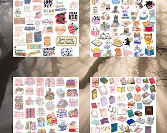 Bookish Stickers: Cozy Reading Journal & Planner Stickers (PDF)