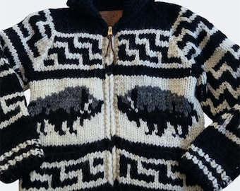 Vintage Cowichan Handknit Buffalo Kanata Sweater