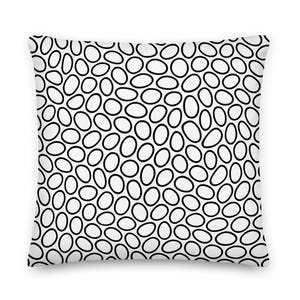 Geometric Throw Pillow with Insert – Exclusive White-Dominant ArttiAmo Design, Black & White Pattern, Sizes 18x18, 20x12, 22x22.