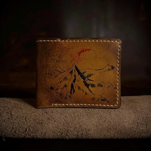 Cartera de cuero, Cartera de Lotr, Cartera de cuero hecha a mano, Cartera de hombre, Cartera personalizada, Cartera tallada a mano, Cartera de regalo, Cartera hecha a mano