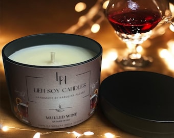 Handmade Soy Candle - Mulled Wine Scent | XMAS Collection | Eco-Friendly | 120ml