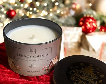 Handmade Soy Candle - Marzipan Scent | XMAS Collection | Eco-Friendly | 120ml