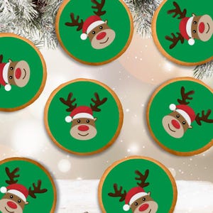 Toppers per biscotti o cupcakes di Natale - cialde commestibili personalizzate Natalizie