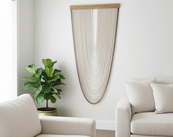 Extra Großer Makramee Wandbehang, ModernFiber Wandkunst, Mid Century Makramee Wandteppich, Handgemachter gewebter Wandteppich im Landhausstil